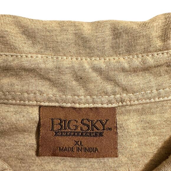 Big Sky Outfitters New Mens 100% Cotton Short Sleeve Polo Tan Size XL Comfort - Picture 7 of 9